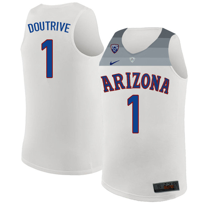 2018 Men #1 Devonaire Doutrive Arizona Wildcats College Basketball Jerseys Sale-White